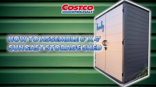 How to assemble Suncast storage shed 6 by 4 from Costco  Setting up laundry units outdoor [upl. by Lerraj]