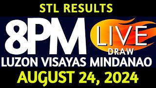 Stl Result Today 800 pm draw August 24 2024 Saturday Luzon Visayas and Mindanao Area Live [upl. by Anitserp]