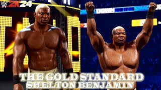 Shelton Benjamin The Gold Standard Entrance amp Victory Motion wt Graphics amp Theme  WWE 2K24 PC [upl. by Dulcia]