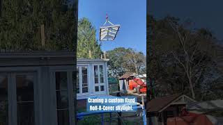 Craning a custom fixed skylight by rollacoverintl fixedskylight architecture skylights [upl. by Fleischer]