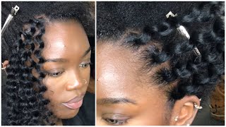 1 BRAIDLESS Crochet illusion using braiding extension curled from scratch  Crochet braids styles [upl. by Llerret]