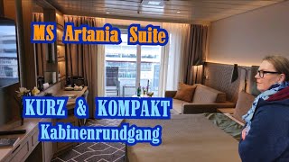 MS Artania Junior Suite Kabinenrundgang KURZ amp KOMPAKT Phoenix Reisen [upl. by Jegger]