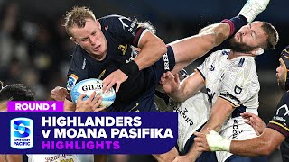 Highlanders v Moana Pasifika Highlights  Round 1  SRP 2024 [upl. by Erika]