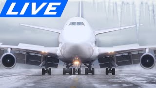 🔴LIVE SNOWY WINDY and COLD AIRPORT ACTION at CHICAGO OHARE  SIGHTS and SOUNDS of PURE AVIATION [upl. by Helge]