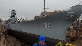 Battleship New Jersey BB62 Dry Dock Tour 4212024 View While Climbing Up 150 Stairs [upl. by Mchale]