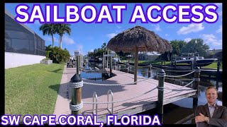 SAILBOAT ACCESS DOCK AND LIFT INCLUDED 228  SW CAPE CORAL FL [upl. by Erdnoid810]