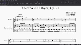 Ciaccona in C Major Op 21 [upl. by Ahsienyt]