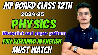 Mp board class 12th physics blueprint 202425 Blueprint and paper pattern ✅ [upl. by Hubsher]