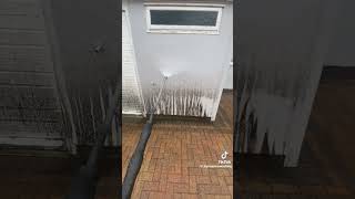 White Garage Door Makeover Satisfying Power Wash Clean  PressureWashing [upl. by Xella]