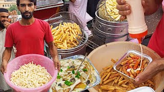 Street Food Crispy French Fries l Roadside Famous Pizza Fries Making l OPTP Style Fries Karachi [upl. by Yarazed]