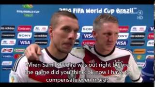 Schweinsteiger Podolski and Kramer after winning World Cup in Brazil English subtitles [upl. by Selim]