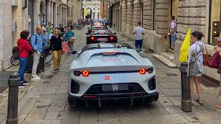 Ferrari Cavalcade Arrival at Vicenza LaFerrari SP3 812 Competizione [upl. by Aicre]