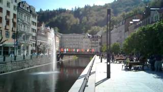 Karlovy Vary  Řeka Teplá u divadla [upl. by Sivet349]