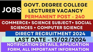 Assistant Professor Recruitment Notification 2024 [upl. by Rhona62]