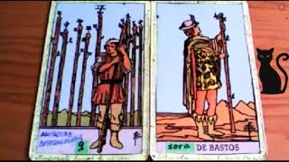 Combinaciones tarot con EL NUEVE DE BASTOS  ARCANOS MENORES DE BASTOS Por TARA [upl. by Orips]