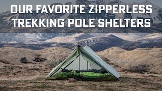 Comparing Four Of The Best Zipperless Trekking Pole Shelters [upl. by Doubler]