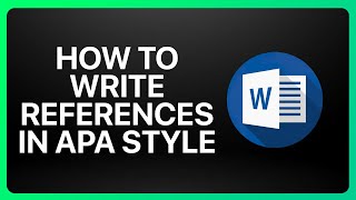 How To Write References In APA Style Using Microsoft Word Tutorial [upl. by Norrej]