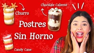 3 Postres de Navidad FÁCILES Y SIN HORNO  RebeO [upl. by Naffets]