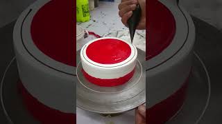 Red beauty cake 😍🎂 cake redcake cakedecorating birthday food birthday shorts youtubeshorts [upl. by Sivar]