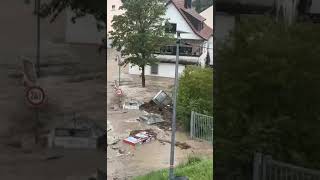 UNWETTER IN ALBSTADT ZOLLERNALB BISINGEN BachStr GERMANY [upl. by Yordan]