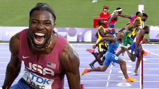 100m olympics FINAL  NOAH LYLES SENSATIONAL RUN  Reaction Video [upl. by Ponce895]