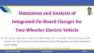 Design of OnBoard Charger for TwoWheeler Electric Vehicle [upl. by Etteniotnna580]