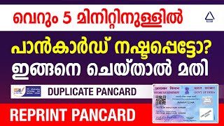 how to reprint pan card online  how to download Malayalam  duplicate pan card online [upl. by Sterne]