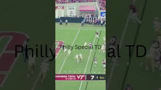 Virginia Tech runs the Philly Special as QB Kyron Drones catches short TD [upl. by Vasilek347]