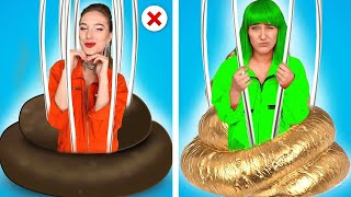 RICH JAIL VS BROKE JAIL CHALLENGE  Funny Prison Situations amp DIY Ideas by Crafty Panda [upl. by Eramal]