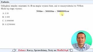 Odległość między miastami i skala w zadaniu ze szkoły podstawowej  MatFiz24pl 👈 [upl. by Louanna218]