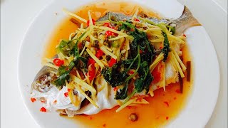 Ikan Bawal Emas Stim Limau Ala Thai [upl. by Karia]