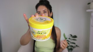 I Tried GARNIER FRUCTIS BANANA HAIR FOOD 3in1 Hair Mask for dry hair  Review [upl. by Nofets836]