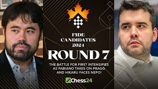 FIDE Candidates 2024 Rd 7  Fabiano v Pragg amp Hikaru v Ian Intensifies The Fight For The Top Spot [upl. by Cullin325]