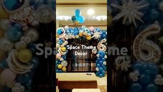 Space Theme Decoration ll Simple Balloon Decoration ll How to Decor ll [upl. by Yatnwahs894]