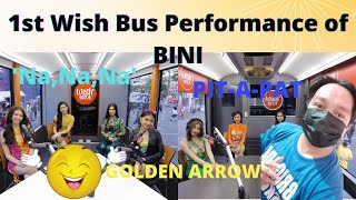 BINI  1st Wish Bus Performance Reaction  PitAPat NaNaNa Golden Arrow [upl. by Liahus]