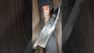 Sakai Takayuki Kasumitogi Buffalo Tsuba Engraving Art Deba Knife 300mm MaikotoSakuraGeisha [upl. by Sirahs9]