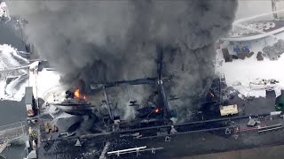 Sky5 2 yachts destroyed in marina fire in Rhode Island [upl. by Nipsirc549]