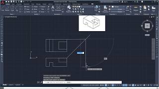 AutoCAD Orthographic Projection Example 1 Multi View Drawing [upl. by Toomin726]