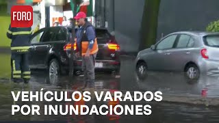 Autos quedan varados por inundación en Calzada de Tlalpan y José María Morelos  Las Noticias [upl. by Enirrok]