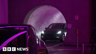 Elon Musk’s Boring Company builds tunnel to transport Teslas  BBC News [upl. by Notnerb]