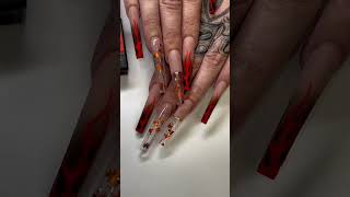 Easy flame tutorial design 😍amazingandattractivenailartdesigns nails flame naildesigns nailart [upl. by Bardo461]