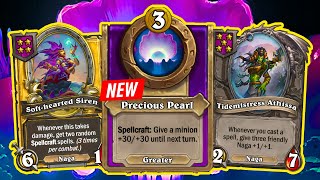 NEW TRINKET  Precious Pearl  Athissa NAGA COMP  Season 8  Hearthstone Battlegrounds [upl. by Cleaves]