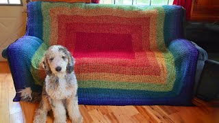 Easy Crochet Center Rectangle Blanket  Make Any Size Use Any Yarn [upl. by Lyrahc281]