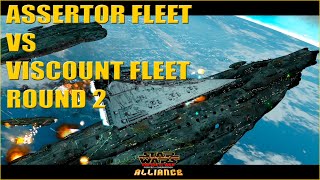 Assertor Fleet vs Viscount Fleet  Star Wars Empire at War [upl. by Eyoj4]