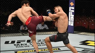 Mustafaevs Explosive Return with FirstRound TKO at UFC Fight Night 149 [upl. by Schonfield377]