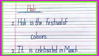 10 lines on holi festival in englishHoli par nibandhessay on holi in english for kids [upl. by Ddot656]