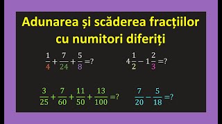 Fractii ordinare adunare si scadere numitor comun cmmmc exercitii clasa 5Invata Matematica Usor [upl. by Kentigerma]