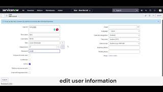 Created a user in Service Now like this [upl. by Yeslehc646]