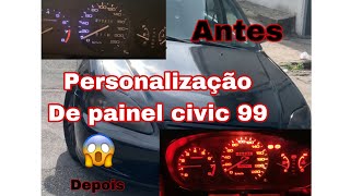 Iluminação de painel civic 9900 [upl. by Eelanej]