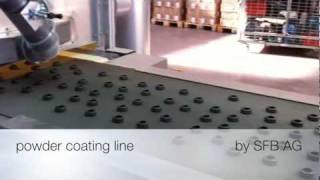 powder coating line for ferrite cores  designed by SFB AG [upl. by Claresta]